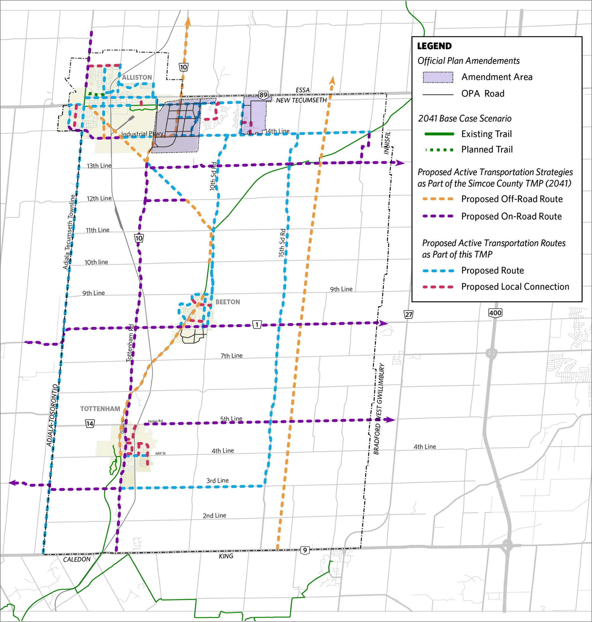 This map illustrates the Preliminary Route Cycling Network